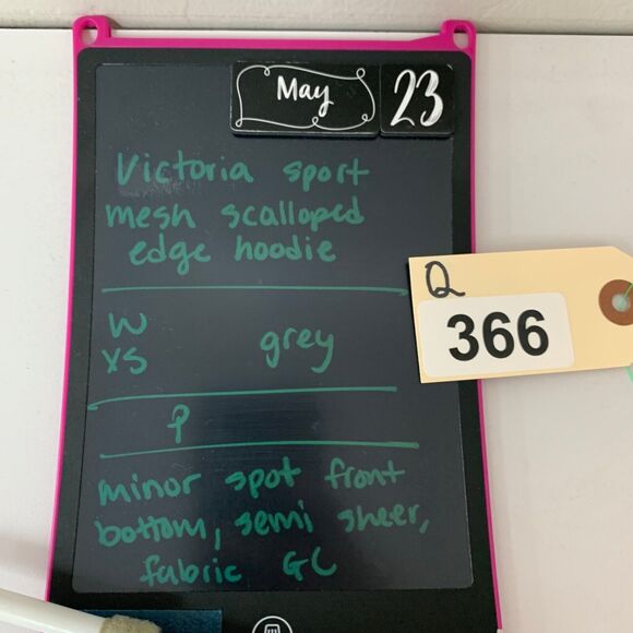 Victorias Secret Sport Mesh Panel Hoodie Womens XS Scalloped Edge Pockets Jacket - Picture 15 of 16